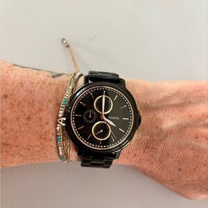 Fossil Black Stainless Steel Women's Chronograph Watch